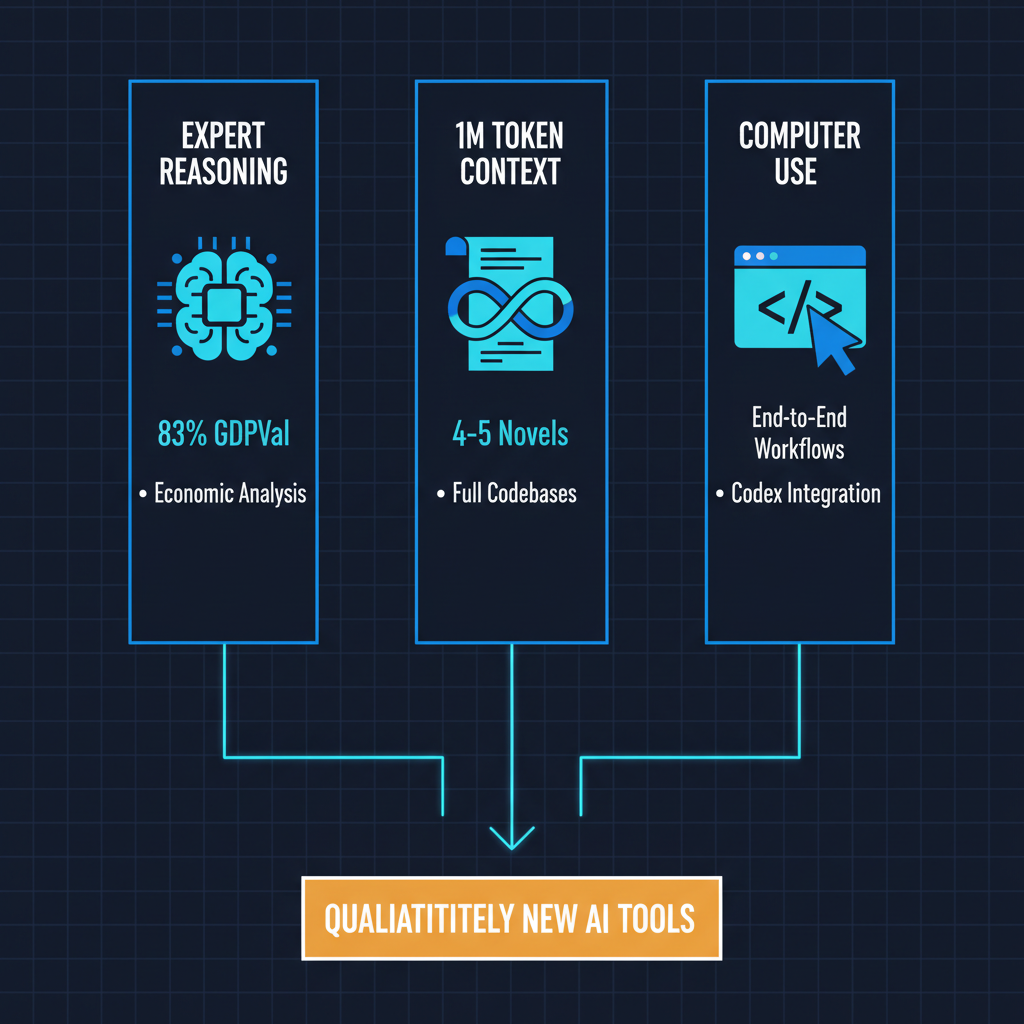 GPT-5.4 capability convergence: expert reasoning plus million-token context plus computer use