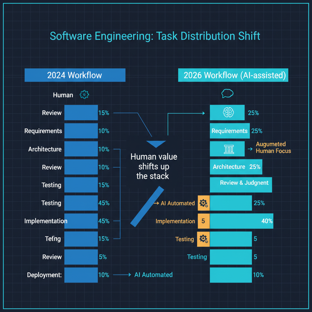 Software engineering workflow transformation: human vs AI task distribution