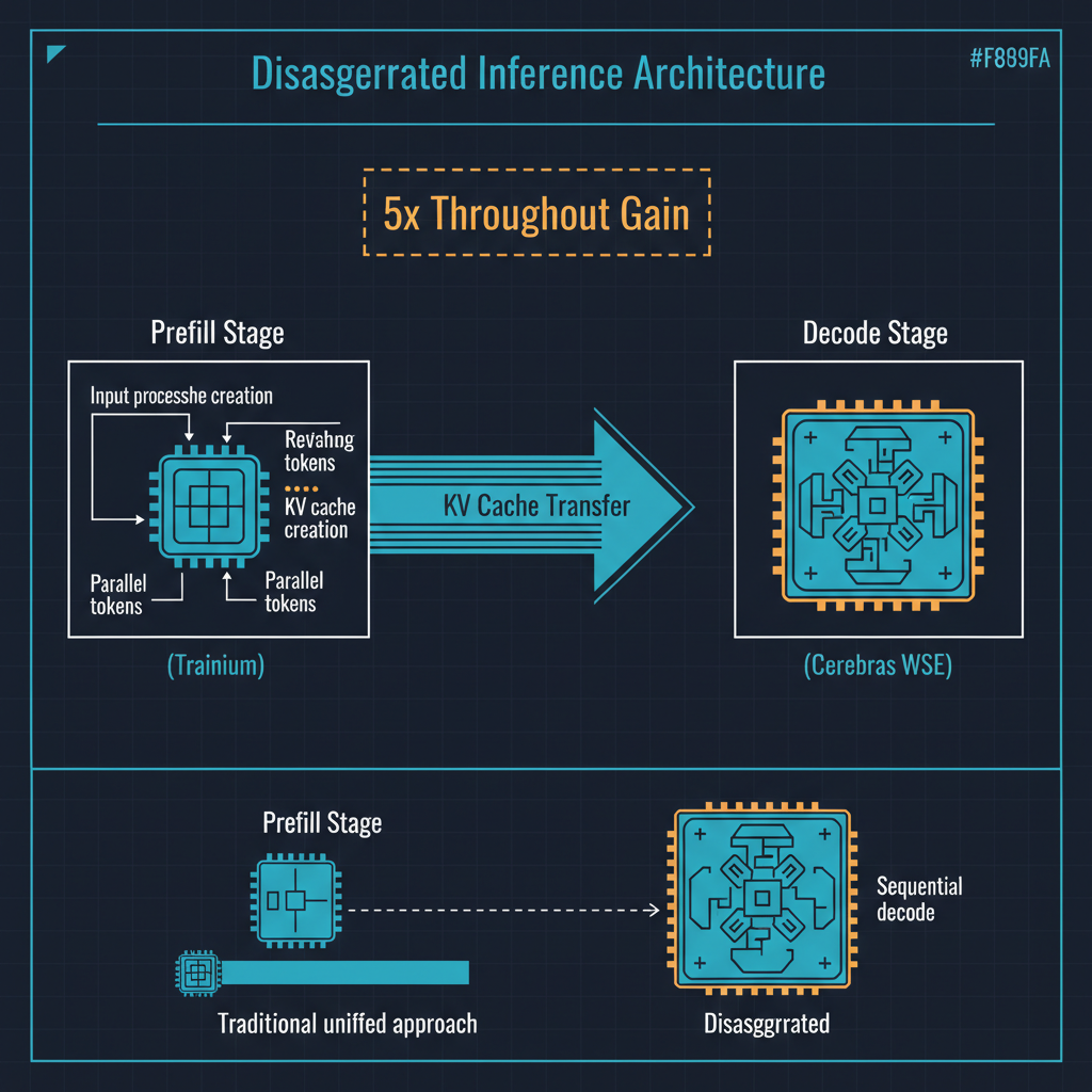 Disaggregated AI inference: prefill on Trainium, decode on Cerebras WSE