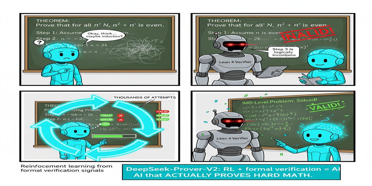 Deepseek Prover V2 Formal Math - Educational Comic