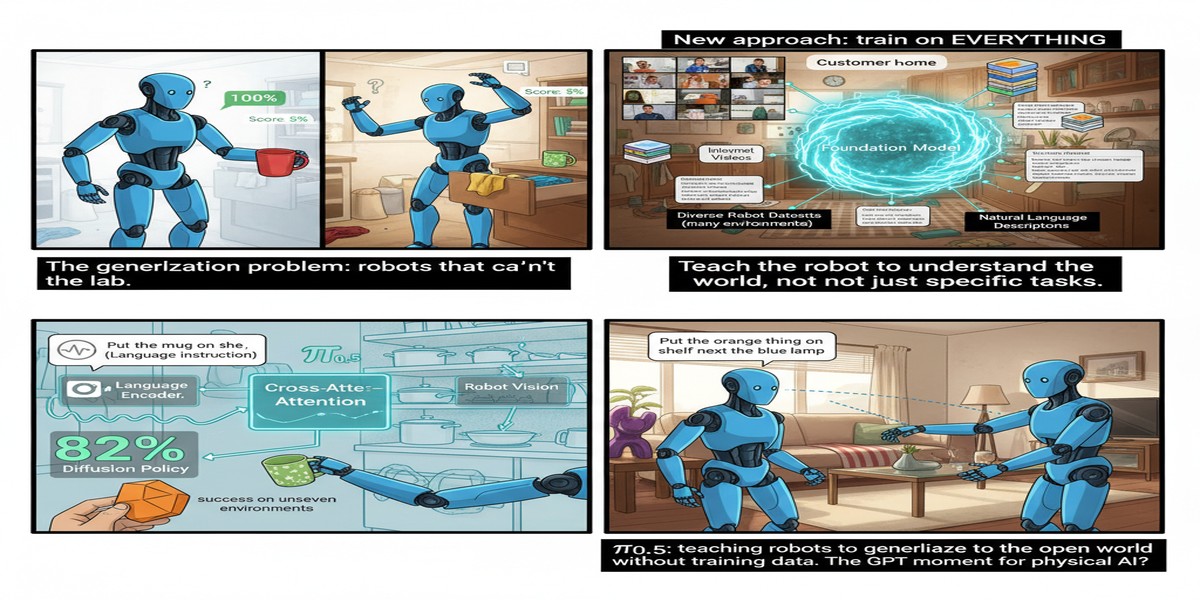 Pi05 Open World Robot Generalization - Educational Comic