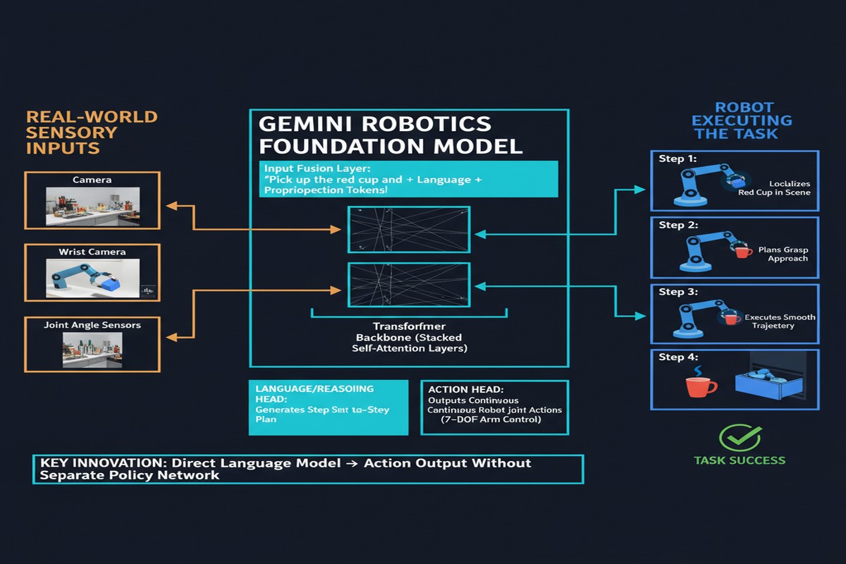 Gemini Robotics Foundation Model - Architecture Diagram