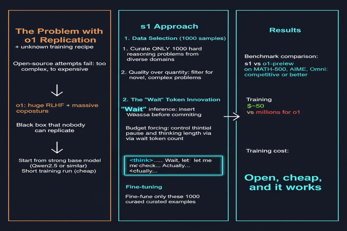 S1 Simple Test Time Scaling - Architecture Diagram